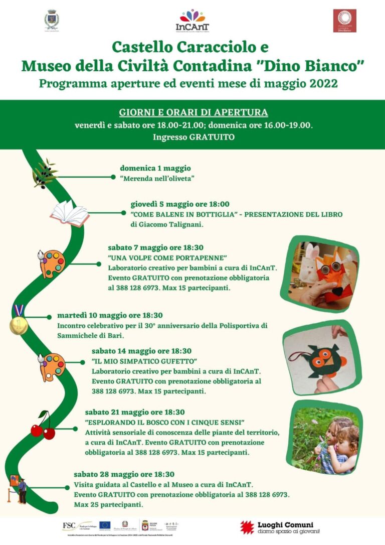 Programma eventi del mese di MAGGIO 2022